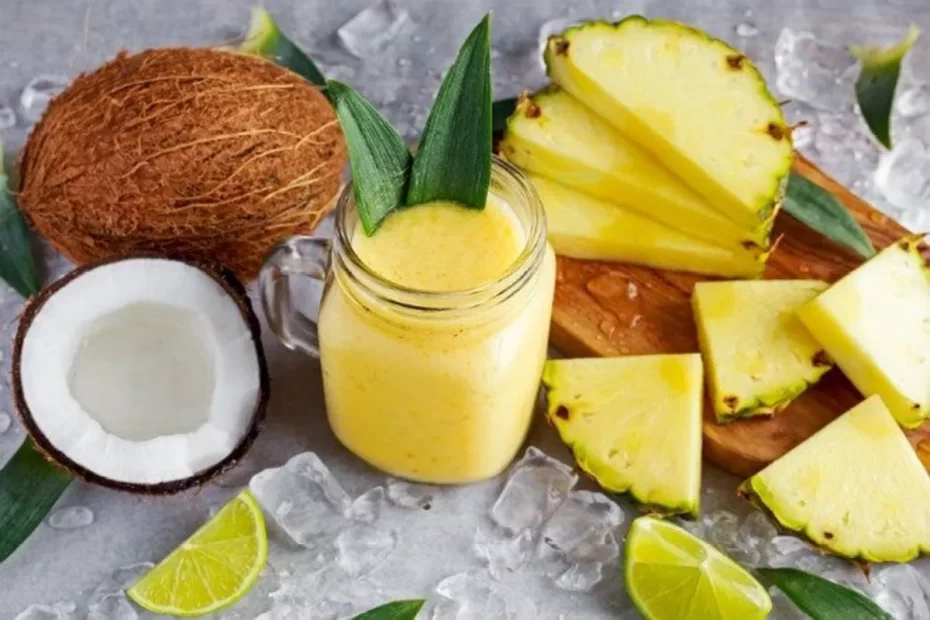 Suco de abacaxi com coco, Receita de suco de abacaxi com coco, Como fazer suco de abacaxi com coco, Bebida tropical de abacaxi e coco, Suco natural de abacaxi e coco, Suco de frutas com abacaxi e coco, Receita de suco refrescante, Suco de abacaxi com coco gelado, Bebida exótica de abacaxi e coco, Suco de abacaxi e coco para o verão, Suco caseiro de abacaxi com coco, Suco de abacaxi com coco e hortelã, Receita de bebida tropical, Suco de frutas tropicais com coco, Suco de abacaxi com coco para dias quentes.