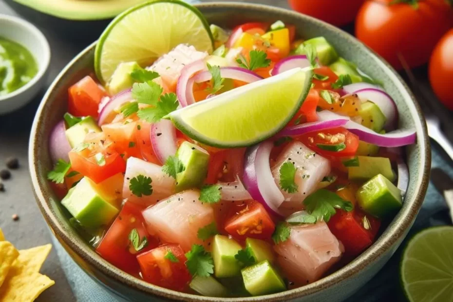 Ceviche de peixe, receita de ceviche, peixe branco, limão, coentro, culinária peruana, fácil, aperitivo, saudável, como fazer ceviche, receita de ceviche, o que é ceviche,